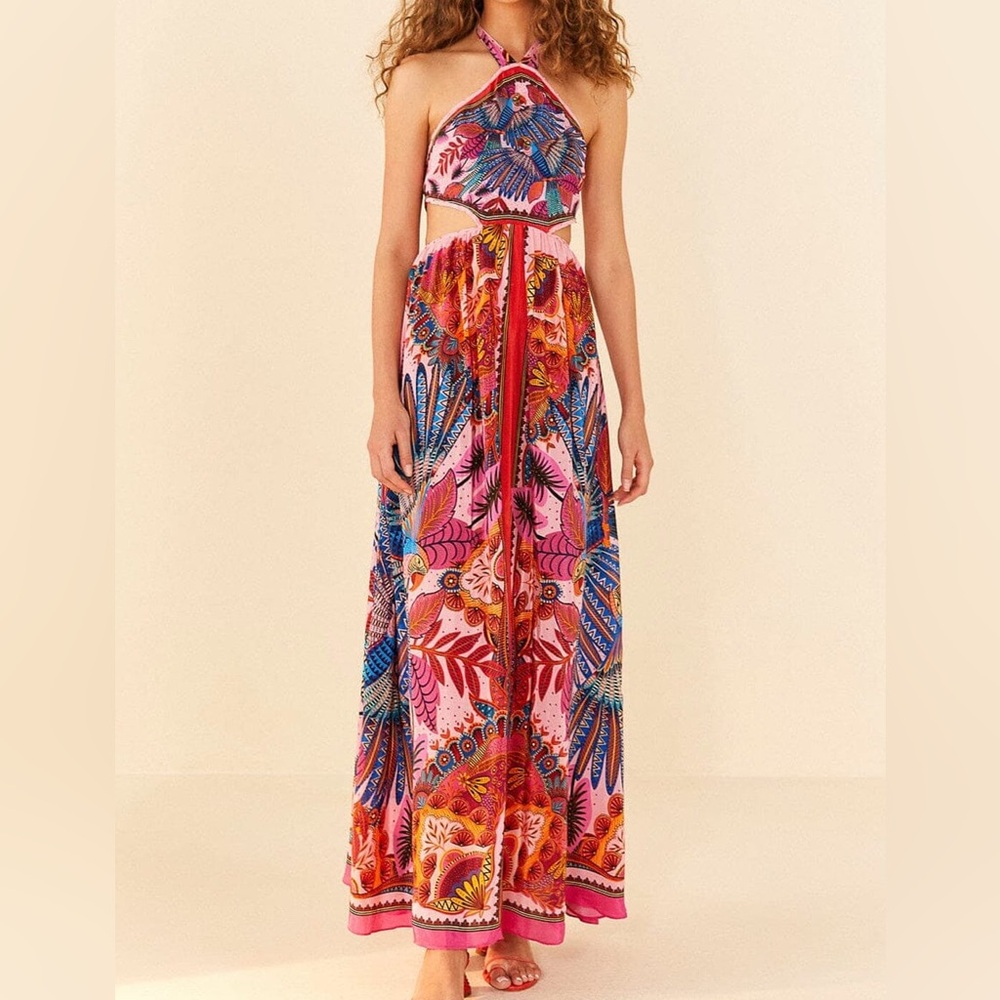 Macaw Scarf Maxi Dress